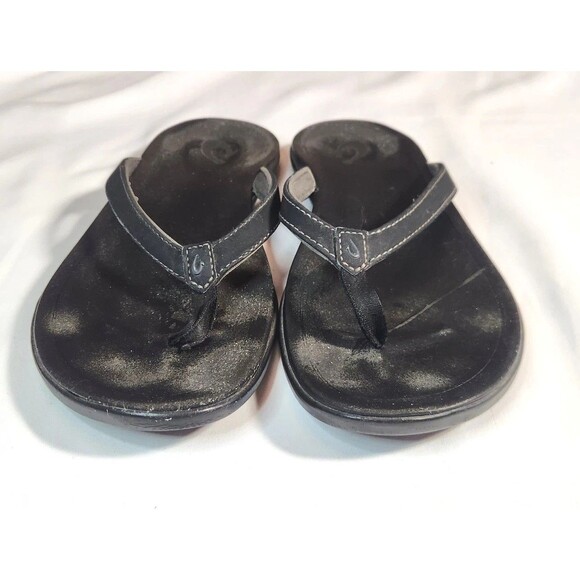 Olukai Ho‘opio Black Thong Sandals Women’s Size 9 – Casual Flip Flops - Picture 7 of 14